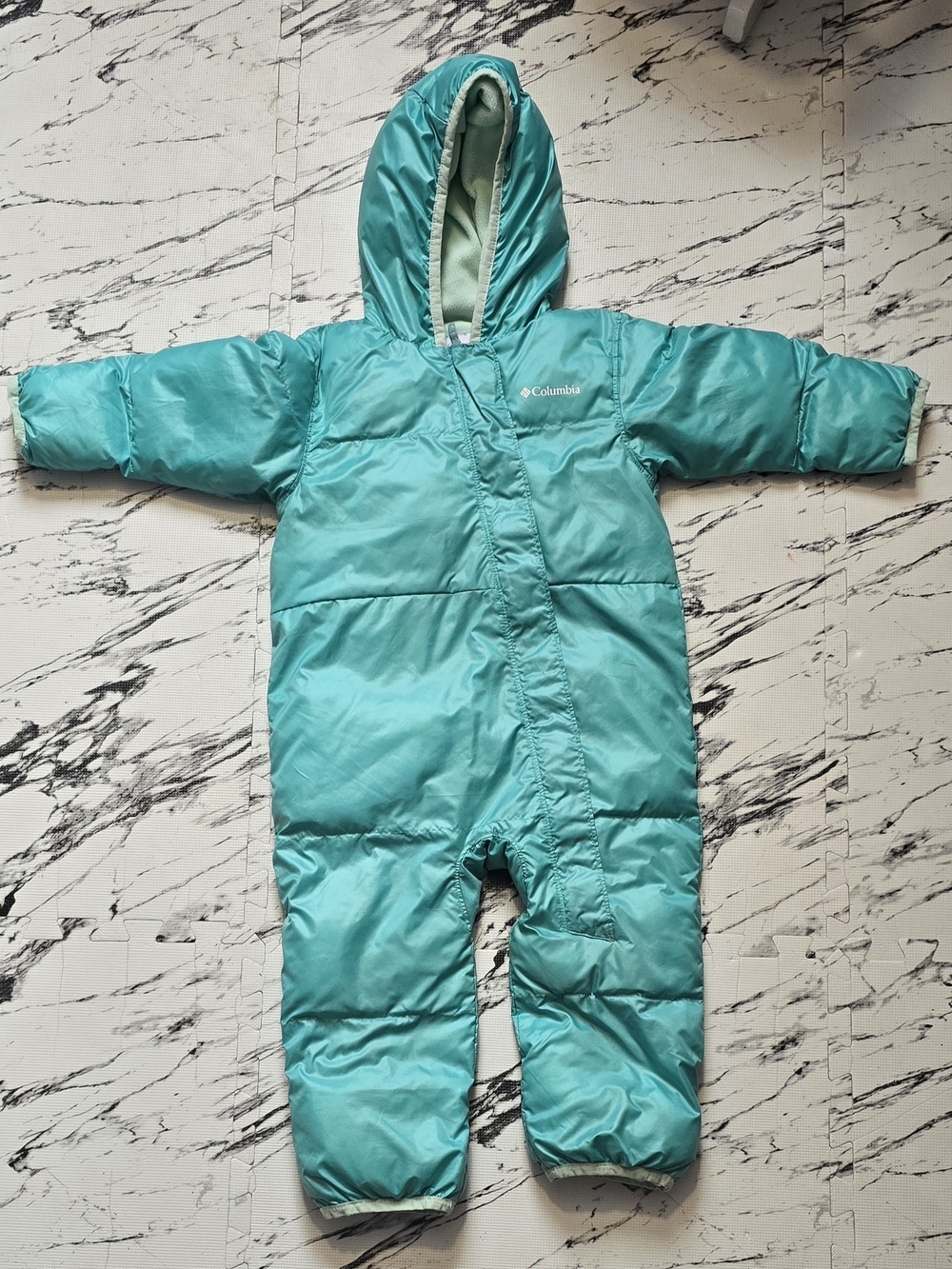 Columbia Teal Infant Winter Bunting with Hood